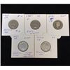 Image 1 : Lot of 5 - Canadian 5-Cents