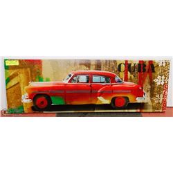 VINTAGE CAR CANVAS MOUNT (CUBA) 12X36