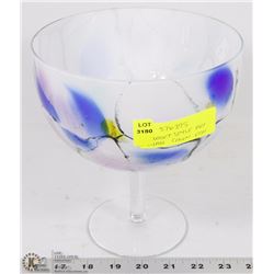 GOBLET STYLE ART GLASS PEDESTAL CANDY DISH.