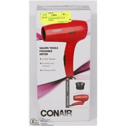CONAIR SALON FOLDABLE HAIR DRYER,2 SPEEDS