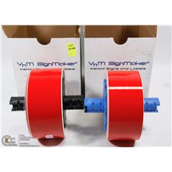 LOT OF TWO VNM SIGNMAKER VINYL MEDIA (2" RED)