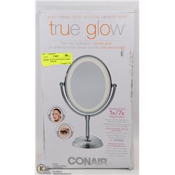 CONAIR TRUEGLOW DOUBLE SIDED MIRROR ,CHROME