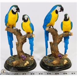 LOT OF PARROT STATUES.