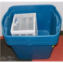 LOT OF 7 BLUE RUBBERMAID 68-L STORAGE