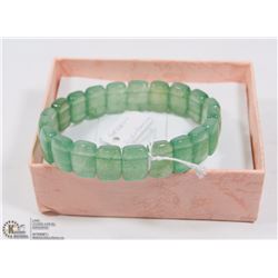 #79-GREEN ADVENTURITE GEMSTONES BEAD BRACELET 8"