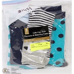5PK LADIES "FULL FOOT" SOCKS