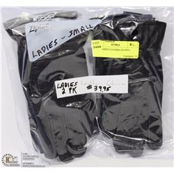 2PK LADIES LEATHER GLOVES SMALL