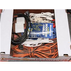 FLAT WITH 8 EXTENSION CORDS, POWER BAR, 2 MULTI