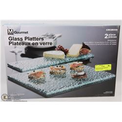 NEW IN BOX CONTEMPORARY GLASS PLATTERS