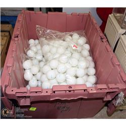 TOTE OF PING PONG BALLS