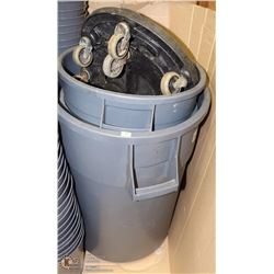 GROUP OF 4 COMMERCIAL GARBAGE CANS