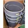 Image 1 : STACK OF 4 LARGE GREY BRUTE GARBAGE CANS