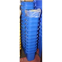 3 STACKS OF BLUE MINI BINS