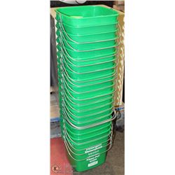 STACK OF GREEN MINI BINS