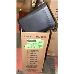 CASE OF 12 NEW PERSONAL GARBAGE CANS