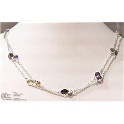 5) STERLING SILVER GEMSTONE NECKLACE