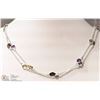 Image 1 : 5) STERLING SILVER GEMSTONE NECKLACE