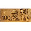 Image 1 : 7) 24K YELLOW GOLD FOIL CANADIAN 100 DOLLAR BILL