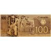 Image 2 : 7) 24K YELLOW GOLD FOIL CANADIAN 100 DOLLAR BILL