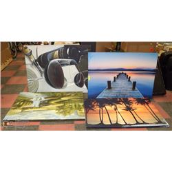 LOT OF 4 CANVAS PRINTS