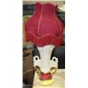 Image 1 : VINTAGE LAMP WITH RED SHADE.