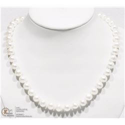 19) FRESHWATER PEARL STRAND W/ ST. SILVER CZ CLASP