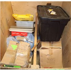 HEAVY DUTY WOOD CRATE WITH NEW SHEETS, WET FLOOR