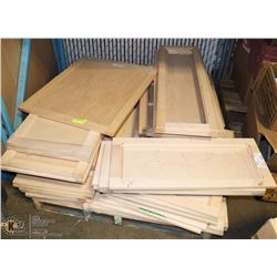 PALLET OF UNFINISHED CABINET DOORS FOR A FULL