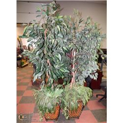PAIR OF ARTIFICIAL FLOOR PLANTS WITH PLANTERS