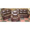 Image 1 : NEW BROWN LEATHERETTE 3 PC RECLINING SOFA SET