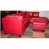 Image 3 : NEW RED LEATHERETTE LARGE L SHAPE SECTIONAL WITH