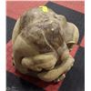Image 2 : LIGHT WOOD 16"H CRYING MONK CARVED WOOD STATUE