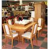 Image 1 : OAK TABLE WITH LEAF, 6 CHAIRS 38"X61"X30"H SOLD