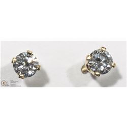 24) 14K Y. GOLD DIAMOND SOLITAIRE STUD EARRINGS