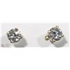 Image 1 : 24) 14K Y. GOLD DIAMOND SOLITAIRE STUD EARRINGS