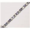 Image 1 : 25) STERLING SILVER GEMSTONE TENNIS BRACELET