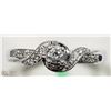 Image 1 : 30) 10K WHITE GOLD DIAMOND TWIST RING