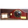 Image 1 : VINTAGE WOOD MANTLE CLOCK SOLD WITH TRIBAL CLOCK