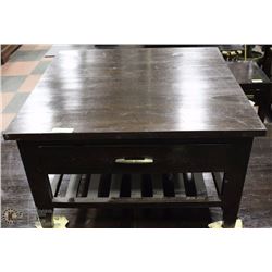 DARK WOOD 2 DRAWER SQUARE COFFEE TABLE 32X32X18