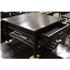 Image 2 : DARK WOOD 2 DRAWER SQUARE COFFEE TABLE 32X32X18