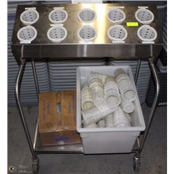 CUTLERY DISPLAY CART WITH EXTRA CUTLERY INSERTS