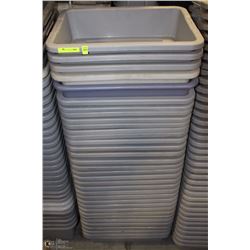 STACK OF 25 PLUS RUBBER DISH TUBS