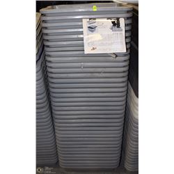 STACK OF 25 PLUS RUBBER DISH TUBS