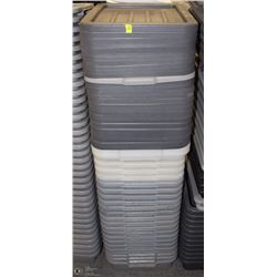 STACK OF 20 PLUS PLASTIC TRAYS WITH LIDS