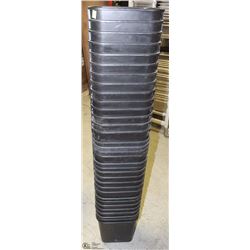 STACK OF 25 PLUS OF SMALL GARBAGE CANS