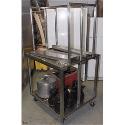 STAINLESS STEEL SERVICE TABLE WITH SHELVES 36"X32"