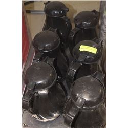 LOT OF 6 BLACK THERMOS SERVERS