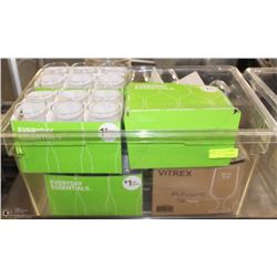 TOTE FULL OF VARIOUS NEW GLASSES