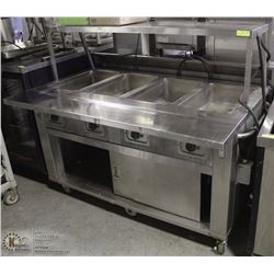 STEAM TABLE 4 WELL ELECTRIC WITH OVER SHELF