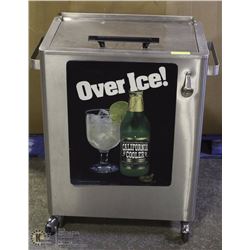 STAINLESS STEEL ICE COOLER ON WHEELS 24"X16"